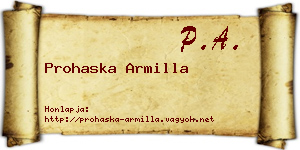 Prohaska Armilla névjegykártya